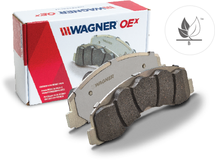 product front view of wagner OEx brake pad OEx brake pad product view by Wagner