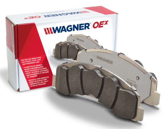 product front view of Wagner OEx brake pads product front view of OEx brake pads by Wagner